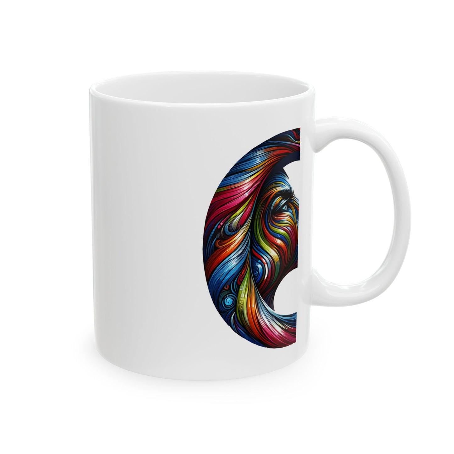 Colorful Abstract Face Ceramic Mug - Artistic Drinkware for Every Occasion
