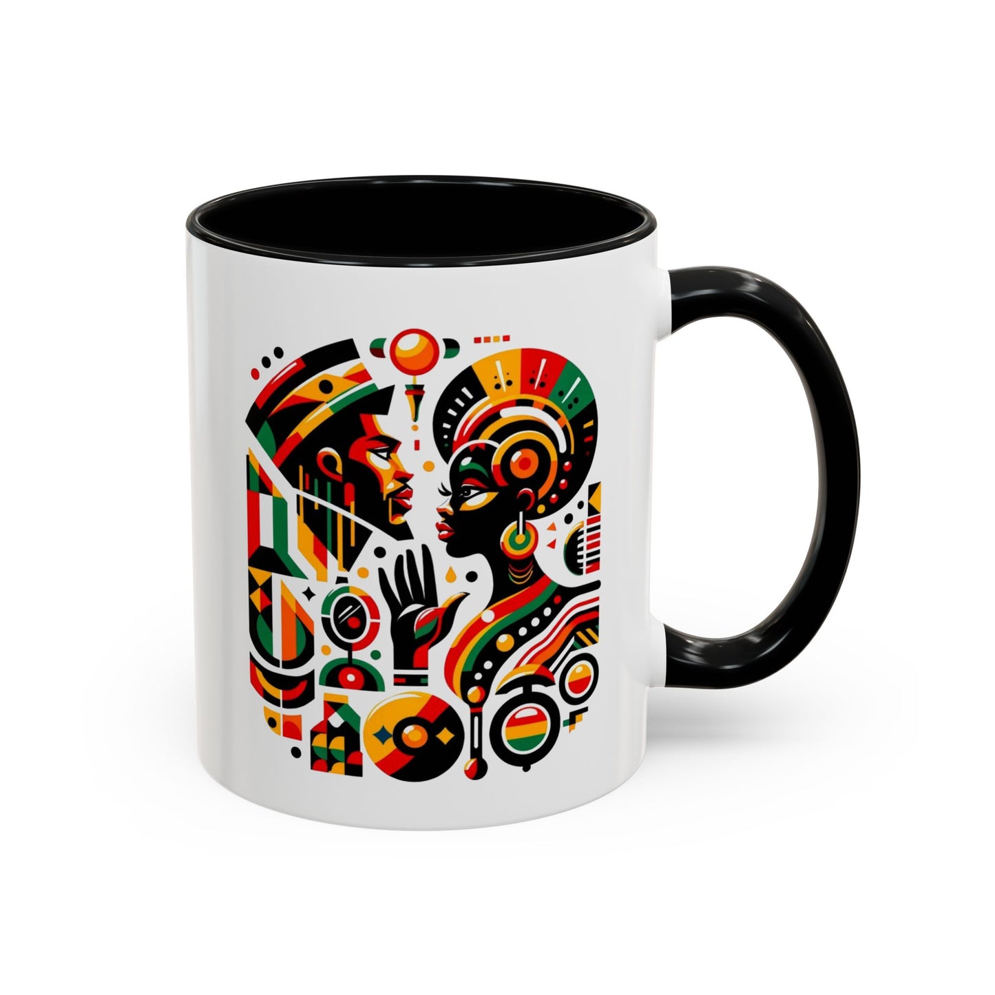 Artistic Black Beauty Coffee Mug - 11oz & 15oz - Vibrant Cultural Design for Home & Office