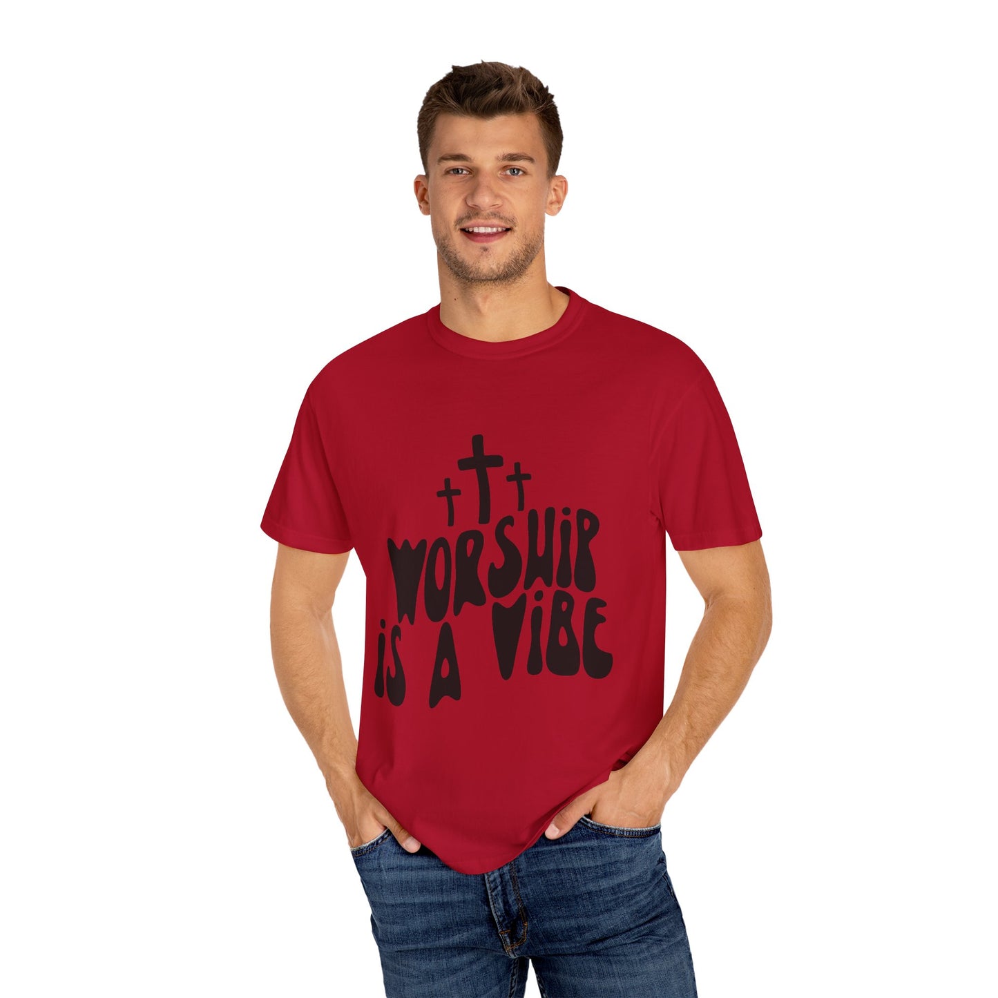 Worship is a Vibe Unisex Garment-Dyed T-Shirt - Casual Spiritual Tee for Everyday Wear
