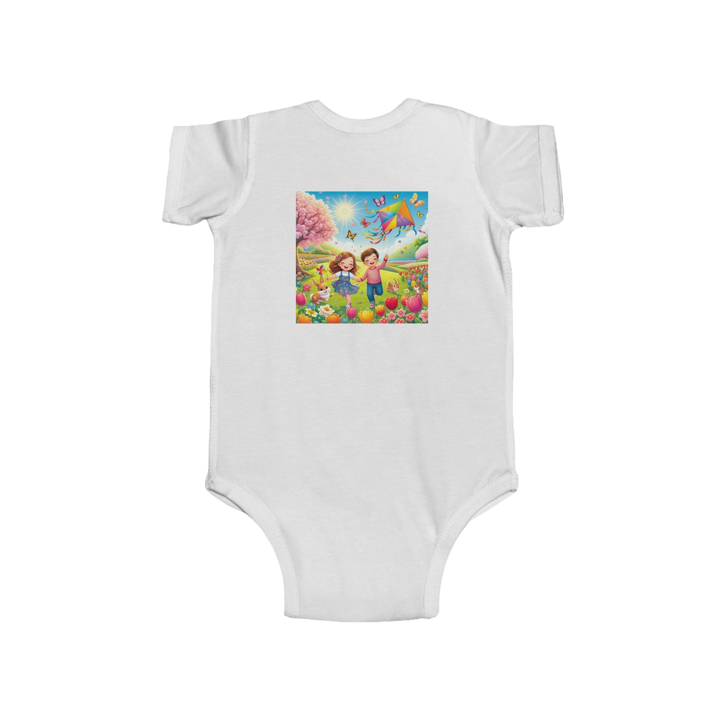 Whimsical Garden Baby Bodysuit - Colorful Nature Design