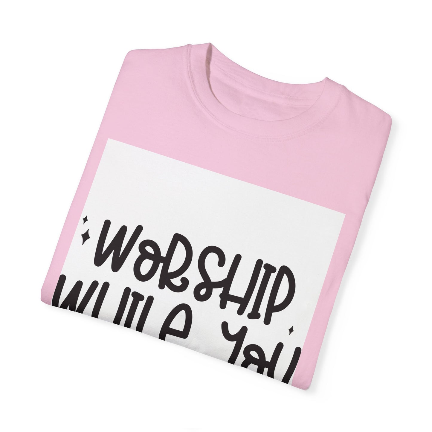 Unisex Garment-Dyed T-Shirt - 'Worship While You Wait' Inspirational Tee