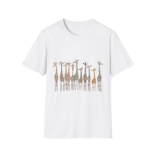 Giraffe Print Unisex Softstyle T-Shirt - Fun and Stylish Wildlife Tee for Nature Lovers