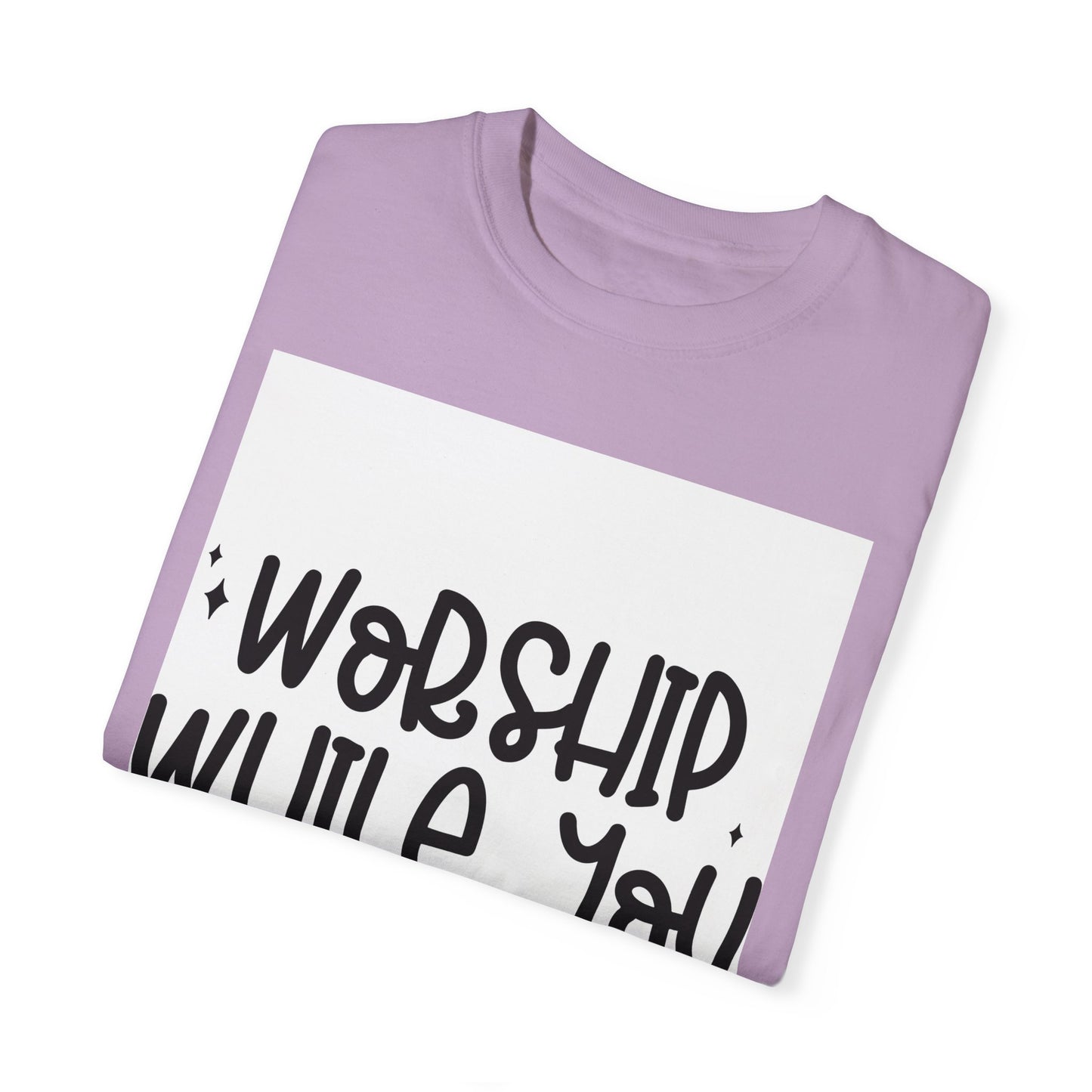 Unisex Garment-Dyed T-Shirt - 'Worship While You Wait' Inspirational Tee