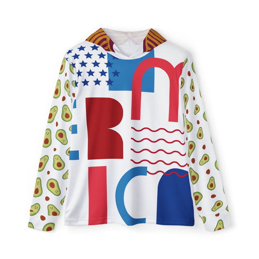 Patriotic Men's Sports Warmup Hoodie - USA Flag Design