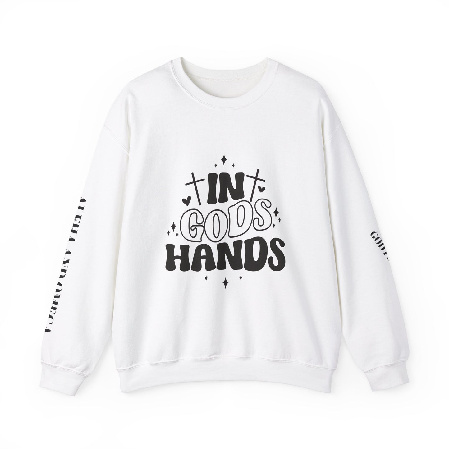 Unisex Heavy Blend™ Crewneck Sweatshirt - 'In Gods Hands' & Lumivida Design