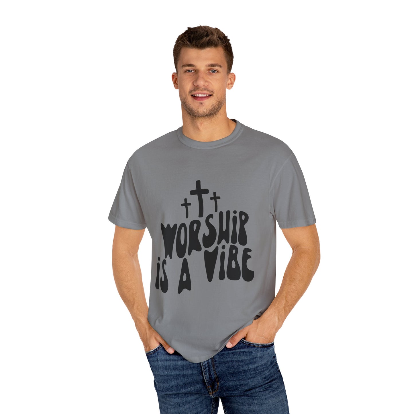 Worship is a Vibe Unisex Garment-Dyed T-Shirt - Casual Spiritual Tee for Everyday Wear