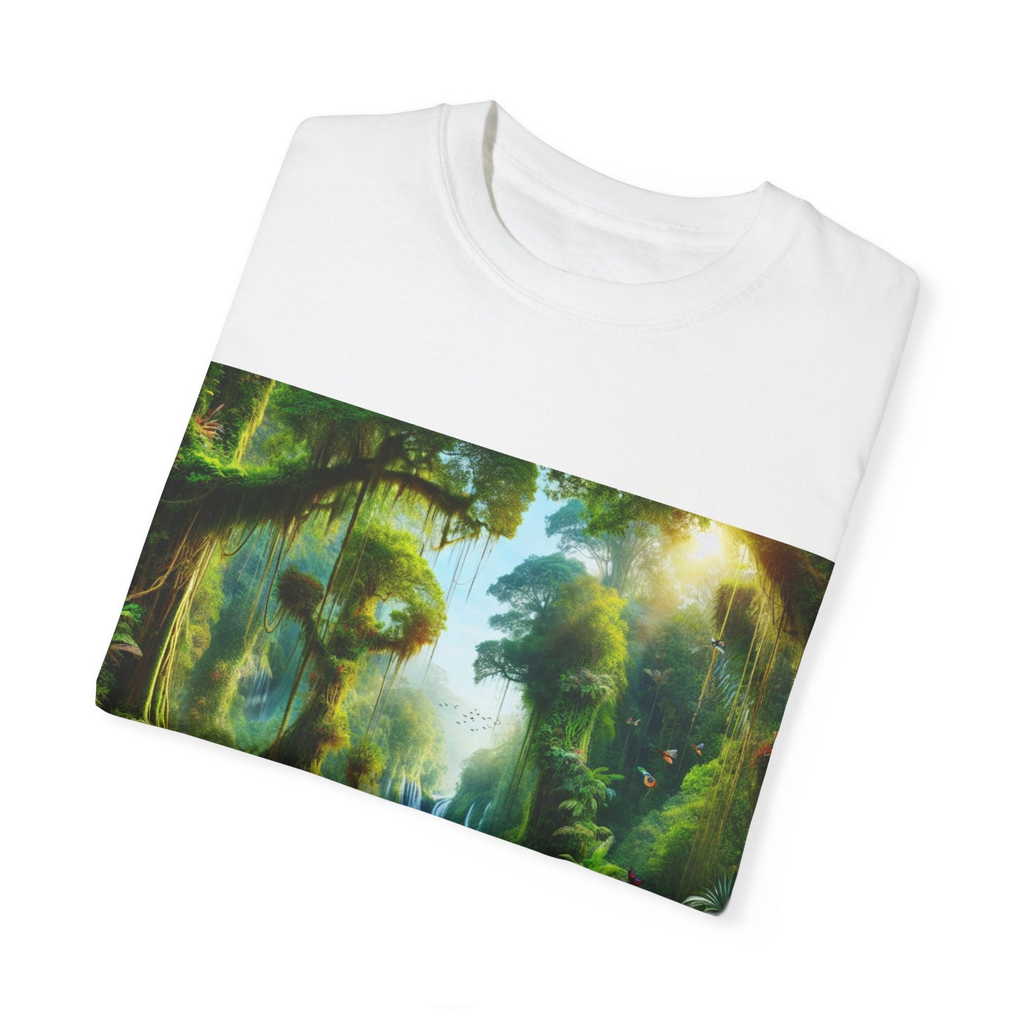 Tropical Jungle & Floral Art Unisex Garment-Dyed T-Shirt