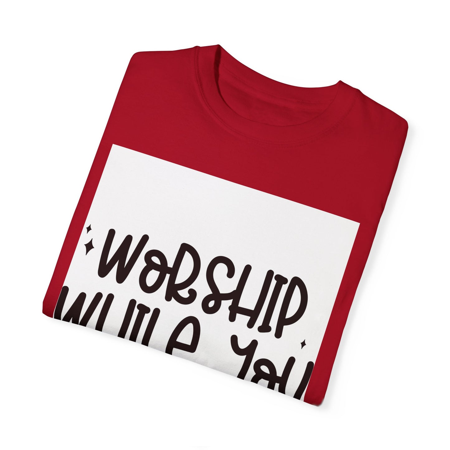 Unisex Garment-Dyed T-Shirt - 'Worship While You Wait' Inspirational Tee