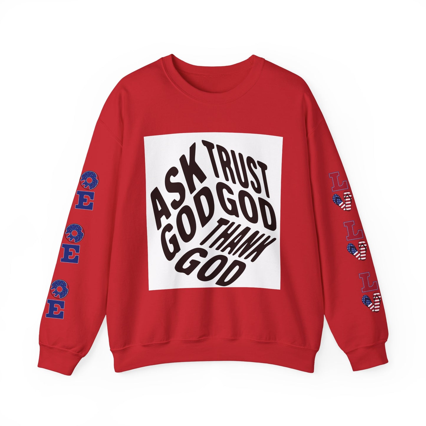 Faith-Inspired Unisex Crewneck Sweatshirt | 'Ask Trust God' Design | Ideal for Inspiration and Comfort