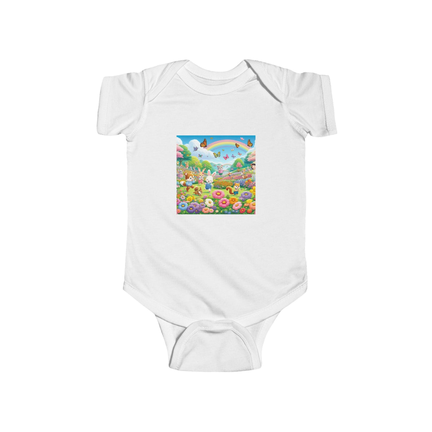 Whimsical Garden Baby Bodysuit - Colorful Nature Design