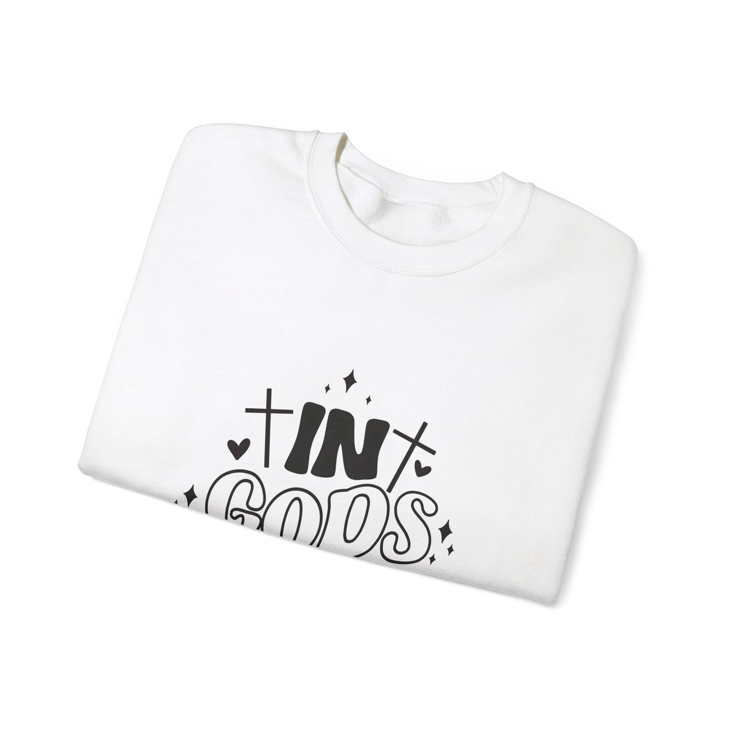 Unisex Heavy Blend™ Crewneck Sweatshirt - 'In Gods Hands' & Lumivida Design
