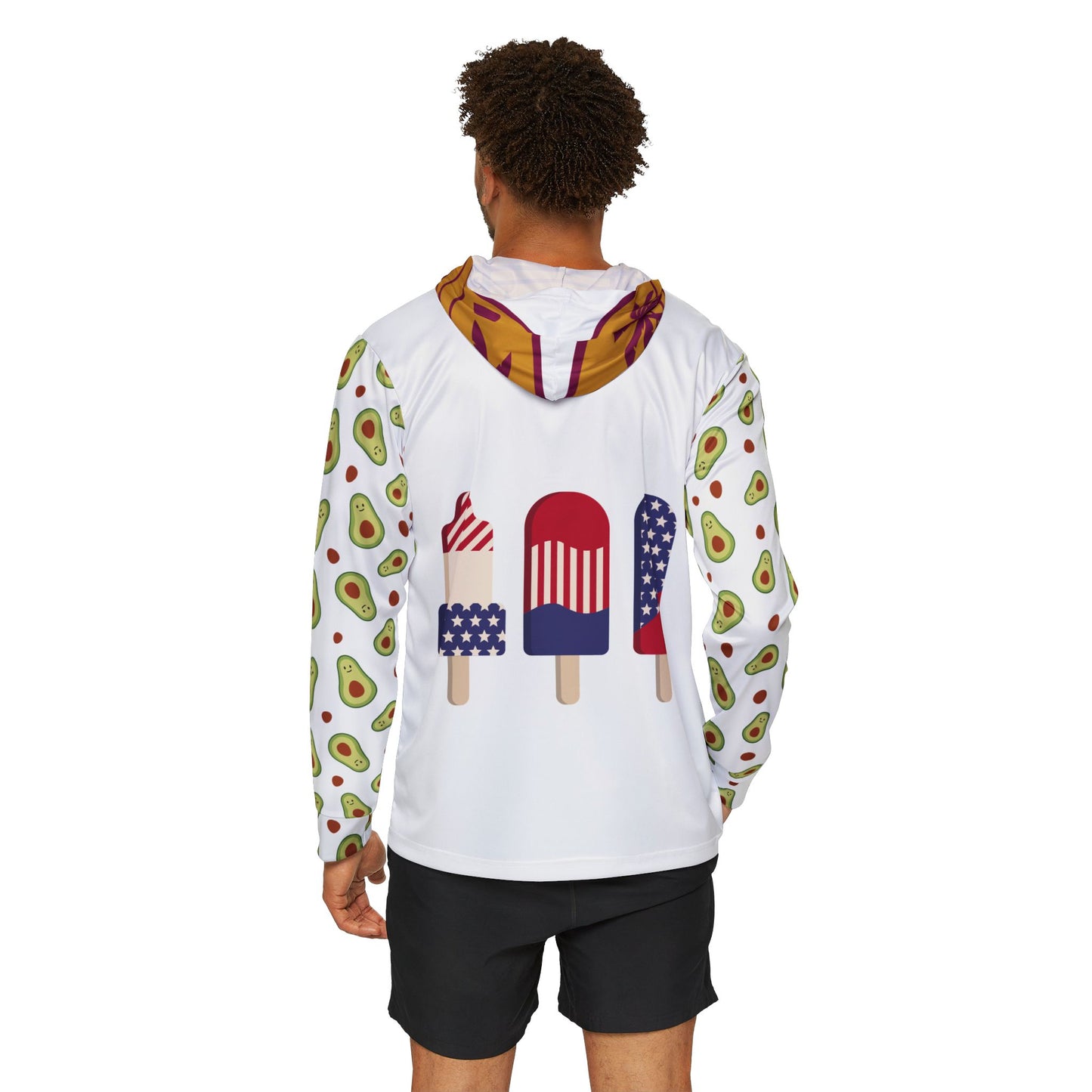 Patriotic Men's Sports Warmup Hoodie - USA Flag Design